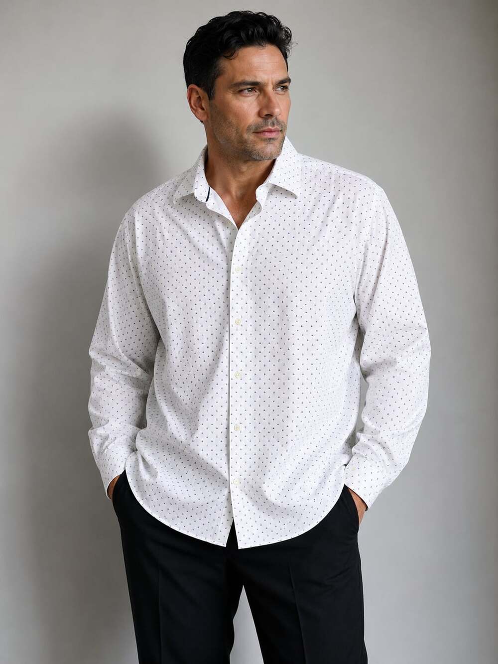 Banana Republic Athletic Fit White Dot Print Long Sleeve Dress Shirt
M60JC